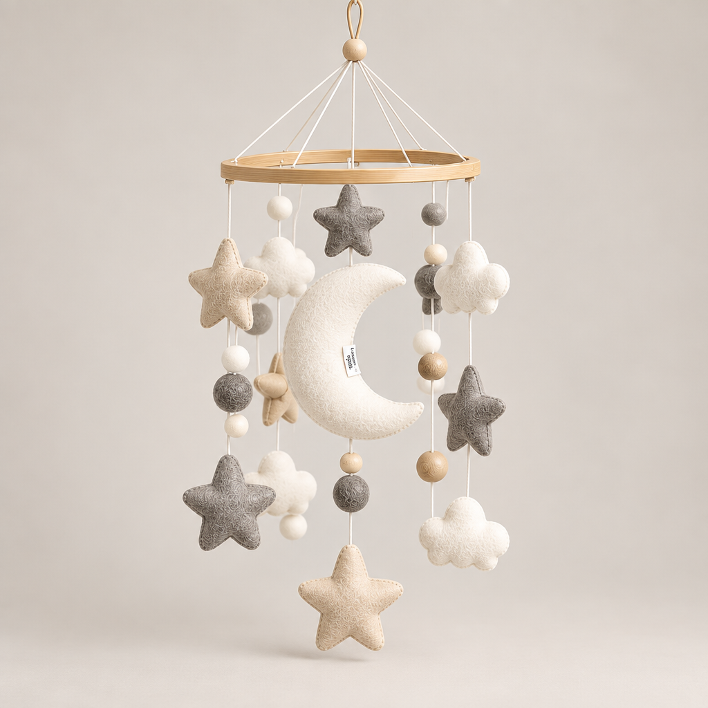 Lumqeva™ Moon and Stars Nursery Hanging image 01