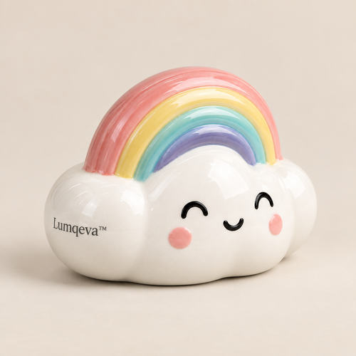 Lumqeva™ Cloud and Rainbow Ceramic Figurine image 01